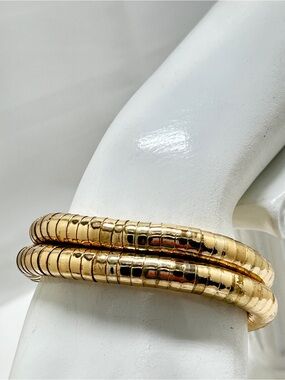 Ettika, 2 Liquid Gold Stretch Bracelets, Gold Plate